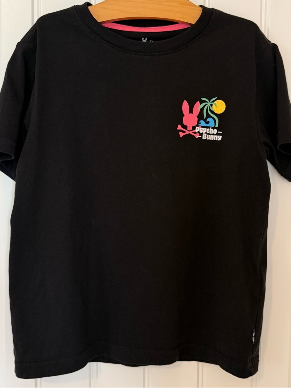 Psycho Bunny Boys Tee Size 10-12M Black Graphic Shirt